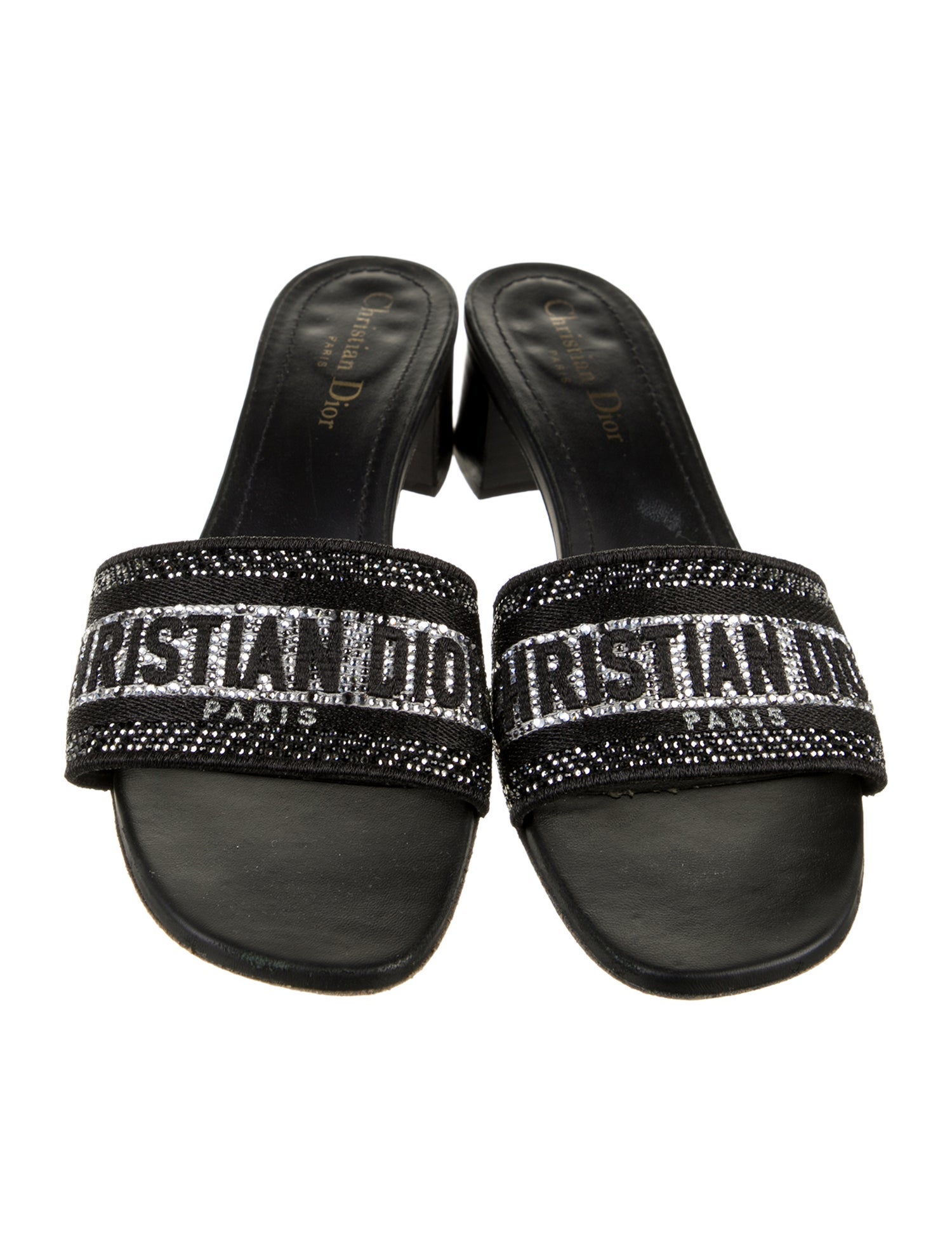 Christian Dior Leather Printed Slides